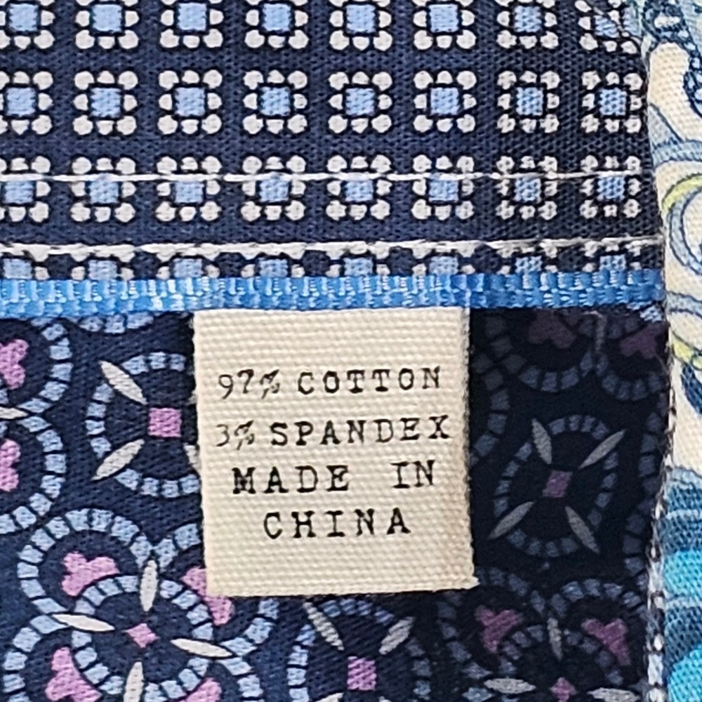 CON.STRUCT Button-Up Shirt Mens 4XL(3XL 53"chest)Stretch Blue Paisley Floral S/S - Picture 5 of 11